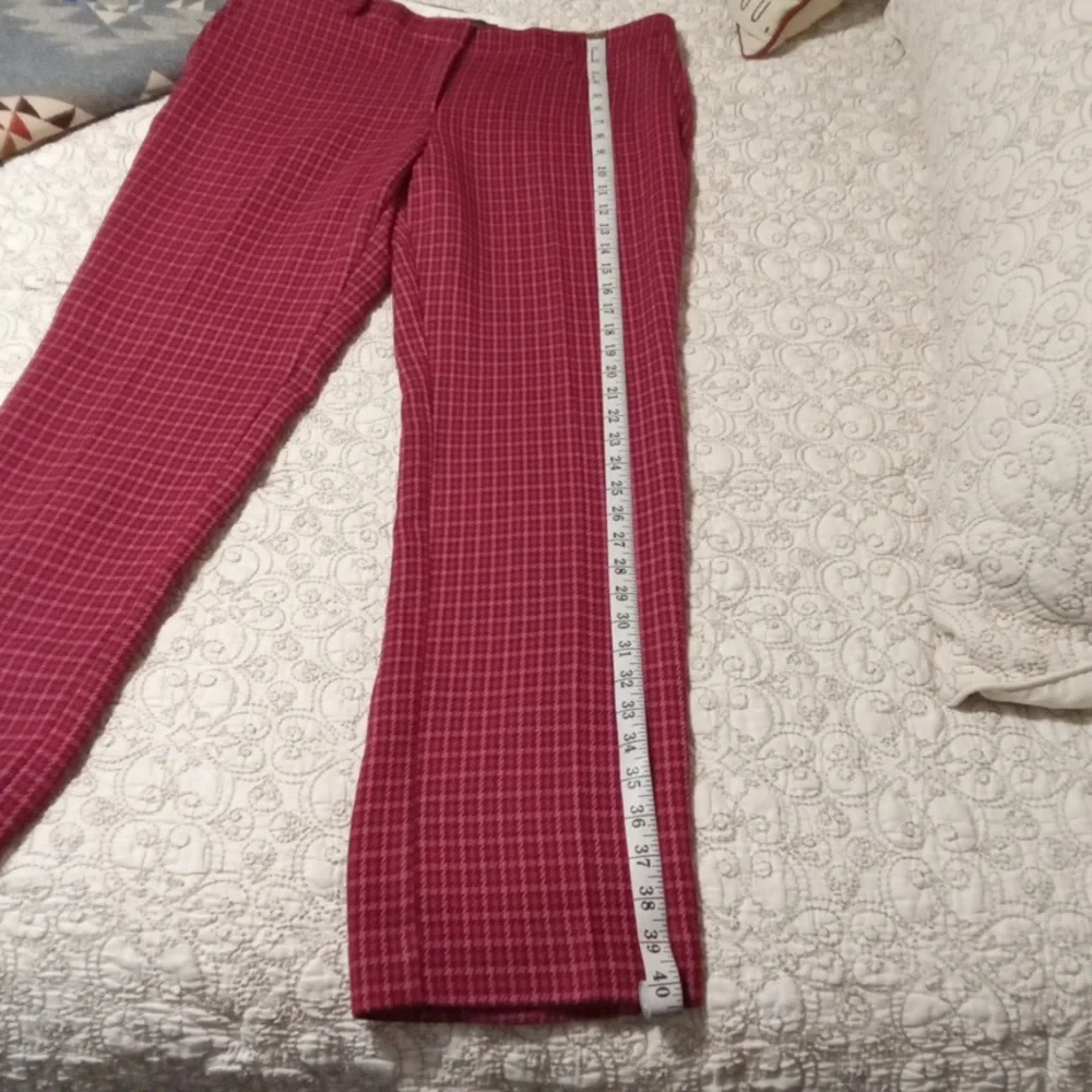 NWT! Ann Taylor Sophia Pants In Pink Houndstooth - Picture 9 of 10